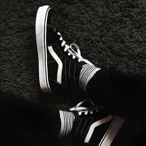Black and White SK8-Hi Vans